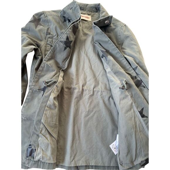 Sundance DRIFTWOOD Star Print Green Military Field Utility Jacket size S - Picture 13 of 13